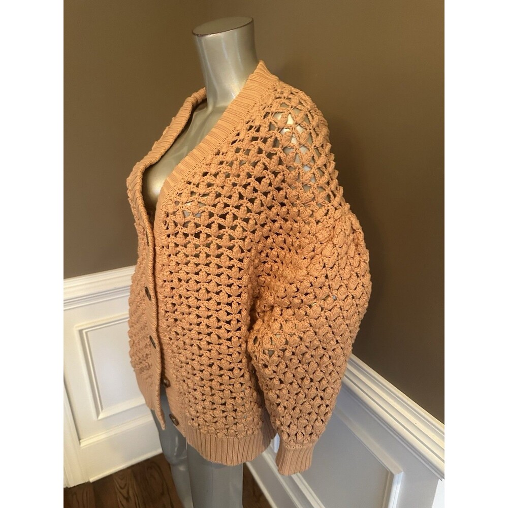 Farm Rio Large Cable Knit Carmel Cardigan Size Large - Picture 7 of 8